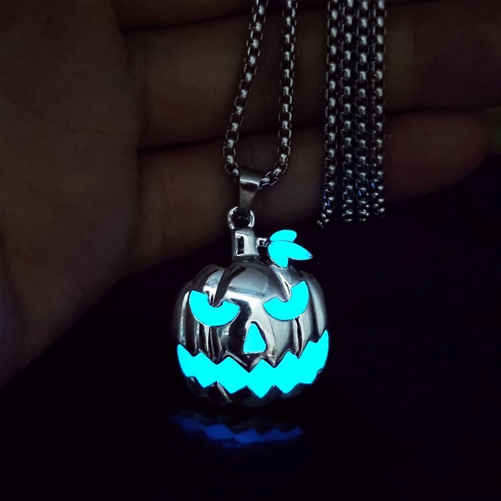 Halloween Luminous Pumpkin Pendant Necklace - Ghost Festival Accessory