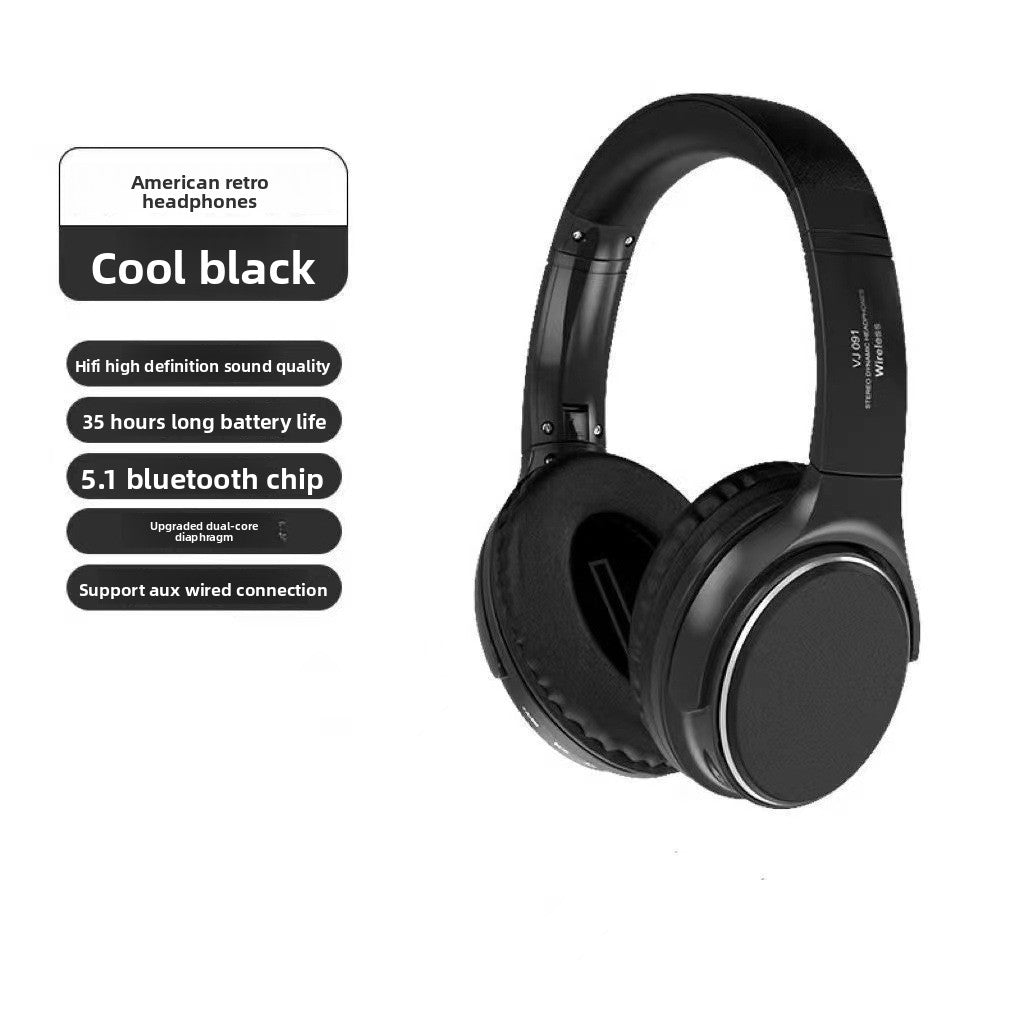 Vintage Style Bluetooth Headphones - Retro Wireless Over-Ear