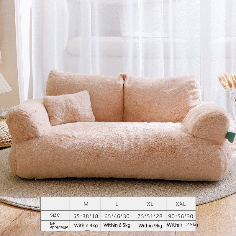 Flannel Warm Large Cat Sofa - Universal Pet Kennel Bed for Cats and Small Dogs