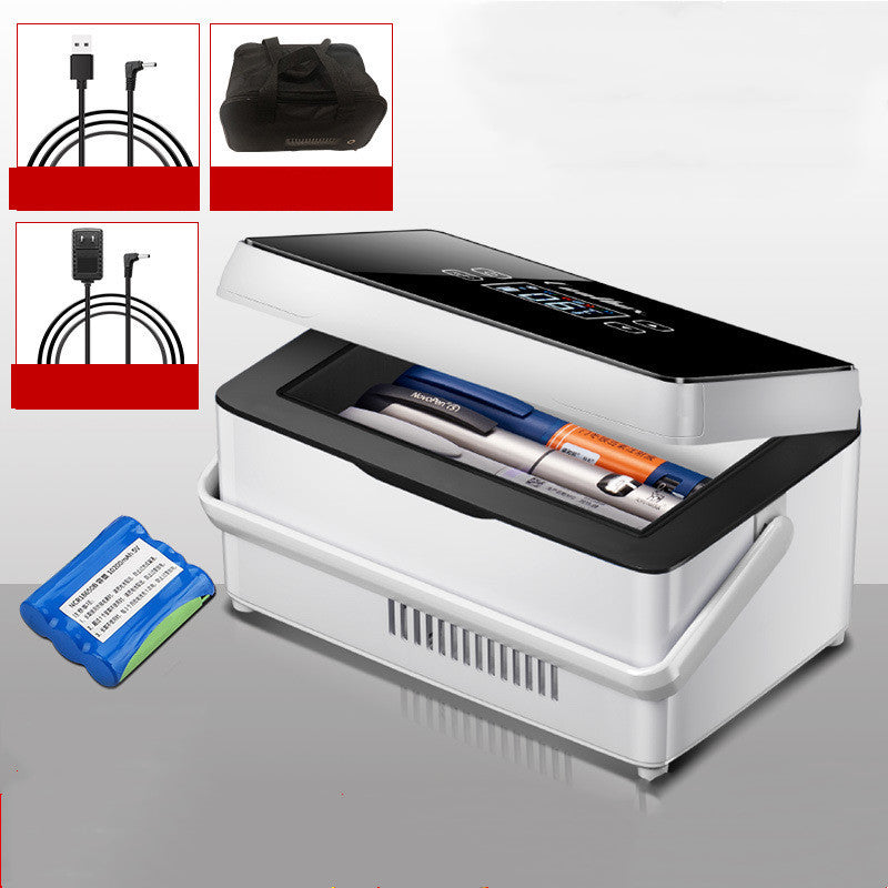 Portable Insulin Refrigerator Box - Vehicle Travel Cooler with Battery & USB Power