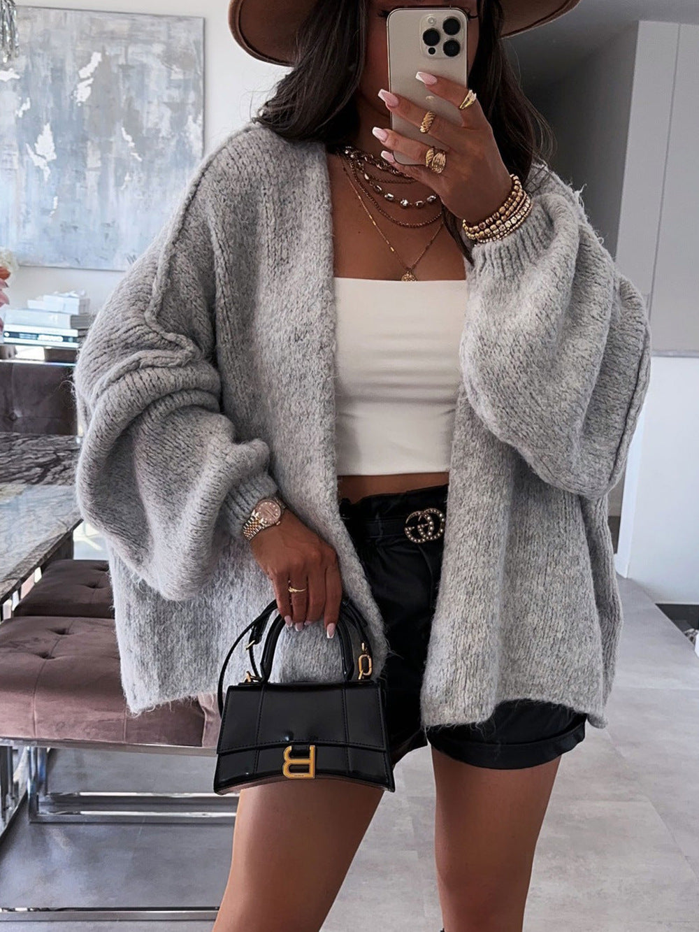 Loose Knitted Cardigan for Women
