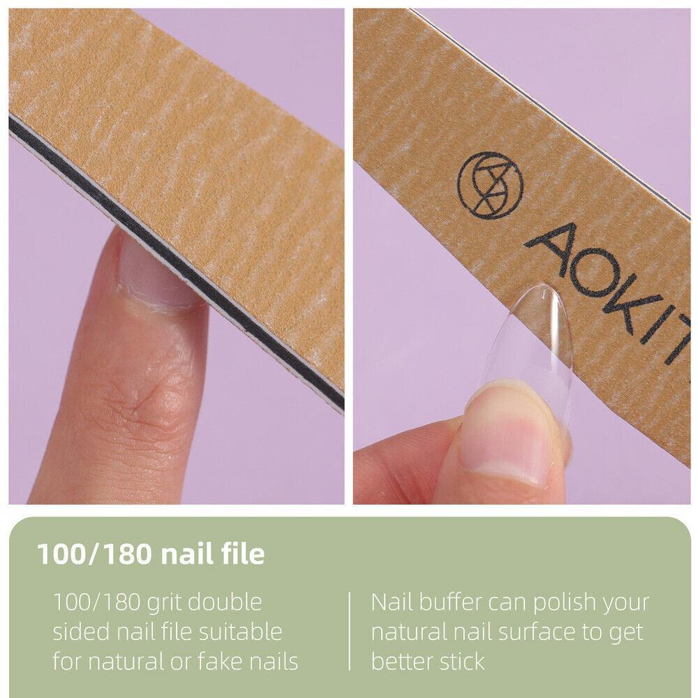 504-piece Full-coverage Nail Patch Set With 4-in-1 Nail Glue And Gel For Nail Extension Salons