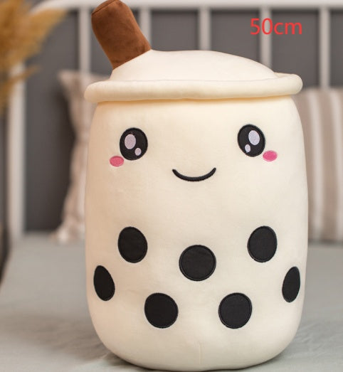 Boba Tea Plush Toy - Cute Strawberry Milk Tea Stuffed Animal Pillow Cushion for Kids