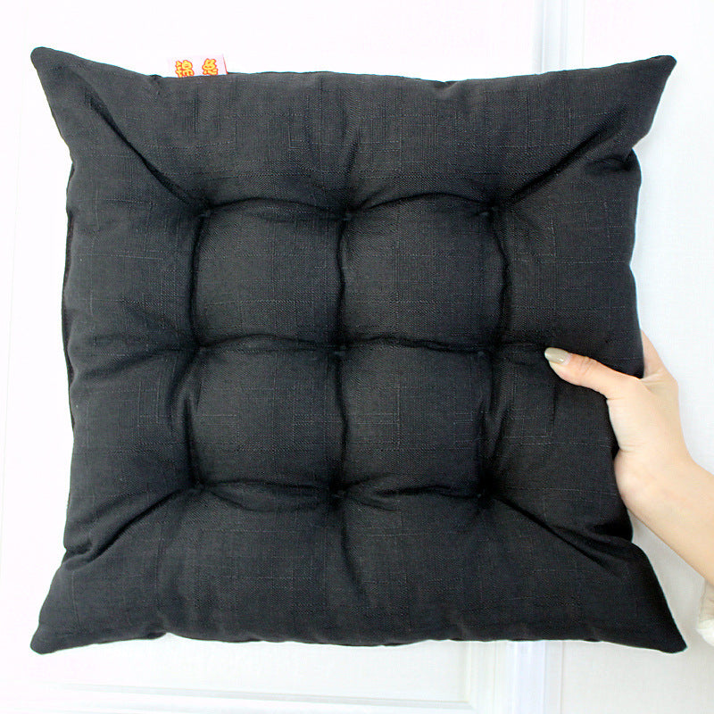 Simple Solid Color Linen Dining Chair Cushion