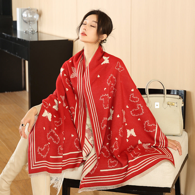 Women's Versatile Fashion Scarf - Thickened Warm Cashmere Winter Wrap