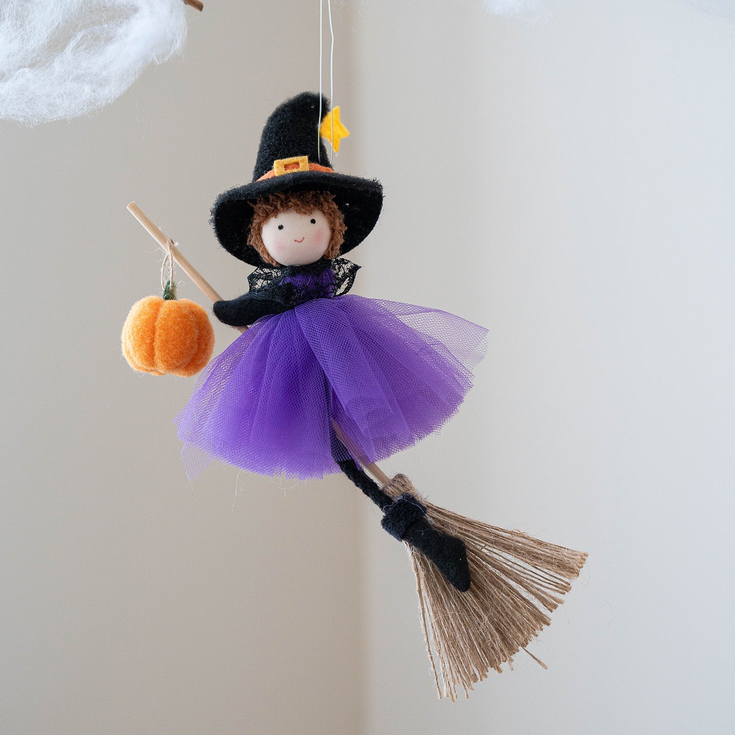 Halloween Broom Girl Angel Pendant - European Style Decoration