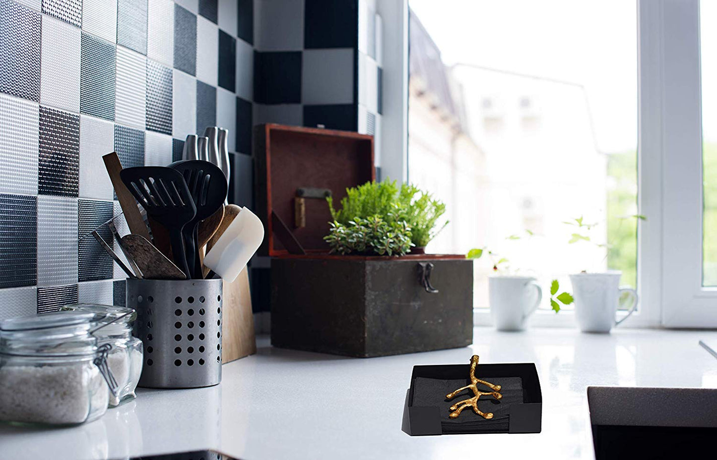 Vibhsa Range-Serviettes Décor de Table (Bouton d'Olive Doré)