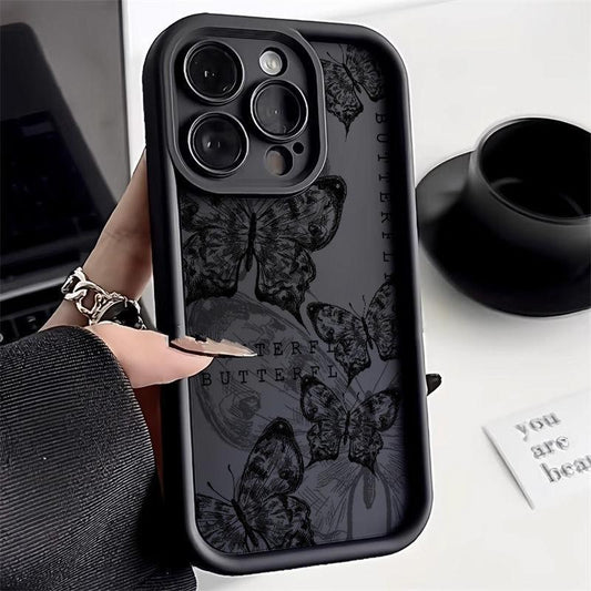 Vintage Butterfly iPhone Case - Transparent Shockproof Protection
