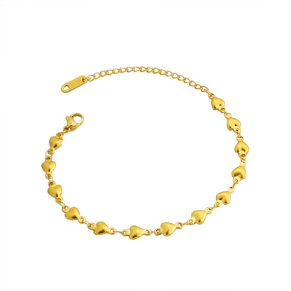 Gold Chain Heart Bracelet Stainless Steel - DropOnline.co