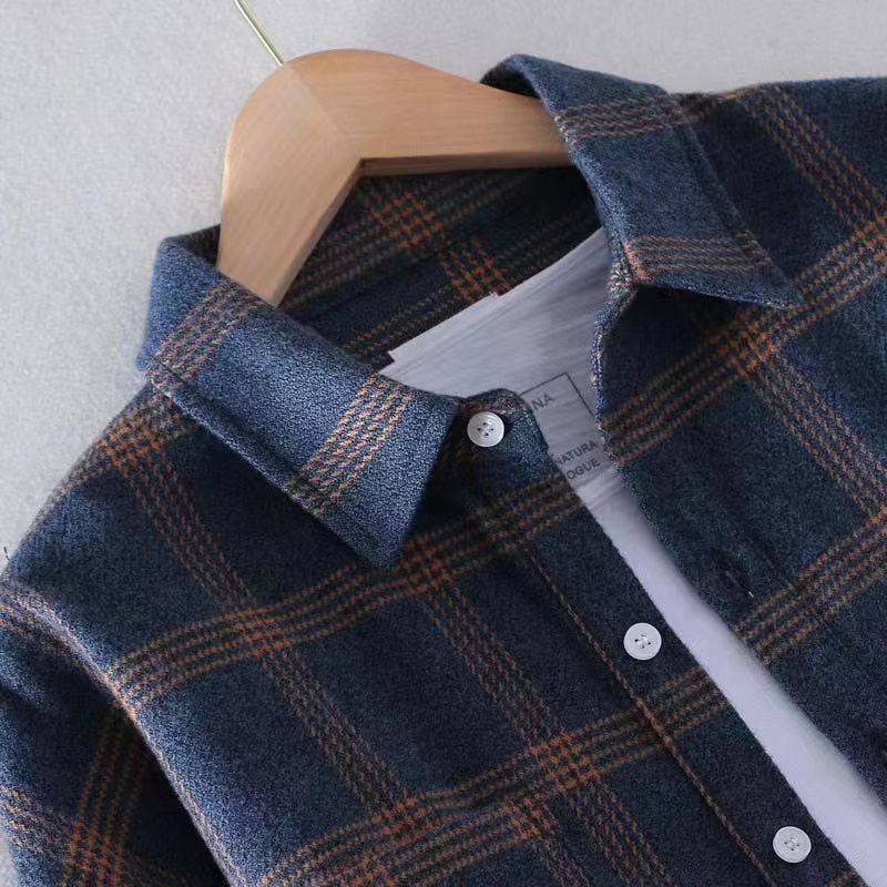 Men's Casual Plaid Long Sleeve Shirt - Classic Button-Down Style