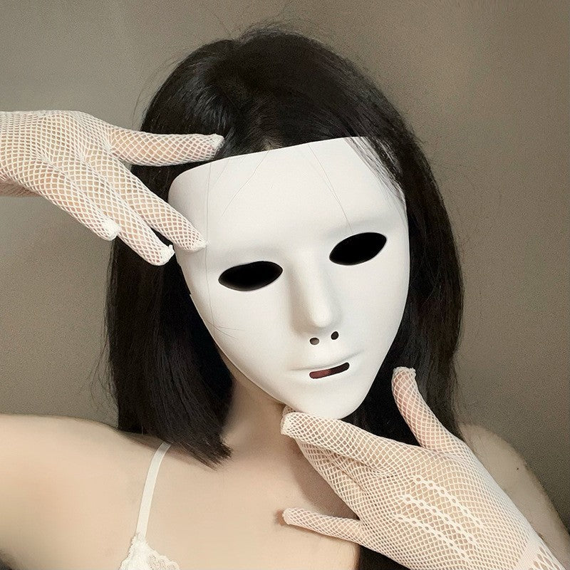 Halloween Half Face Mask - Werewolf White Design