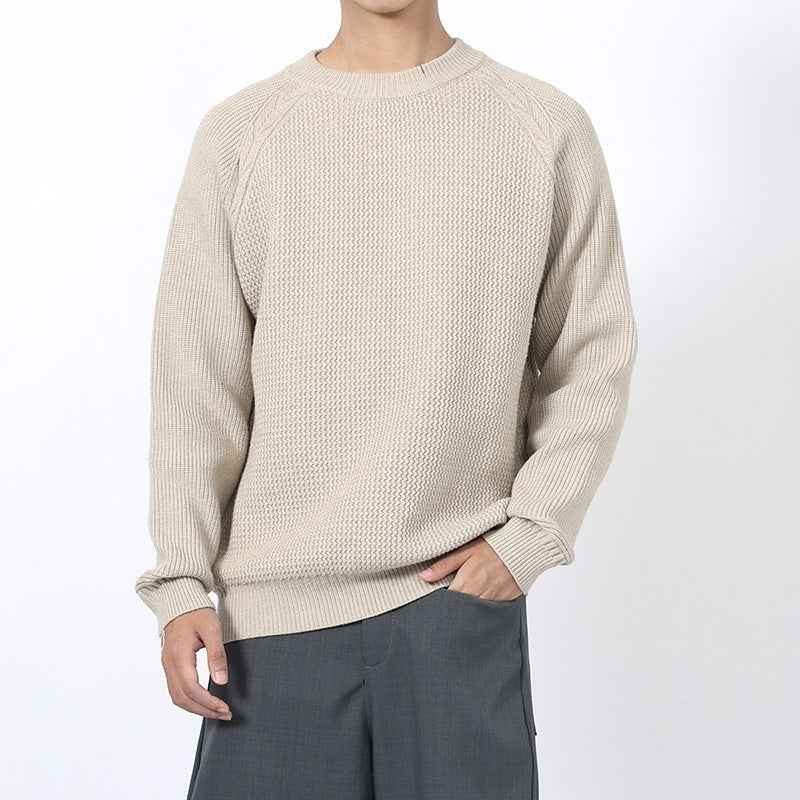 Men's Round Neck Sweater With A Light Luxury And High-end Casual Feel