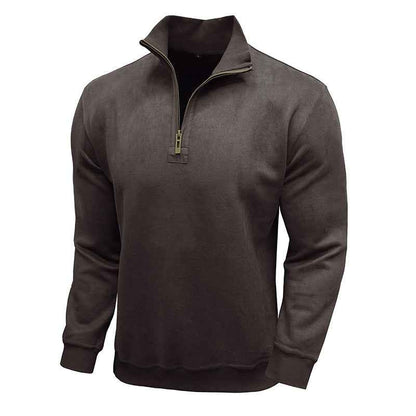Men's Long-sleeved Zipped Stand Collar Sweater