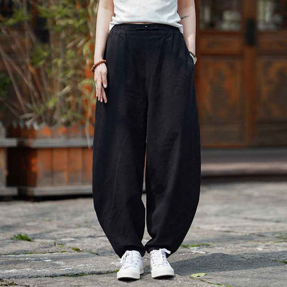 Linen Casual Harem Pants Loose Wide-leg Pants