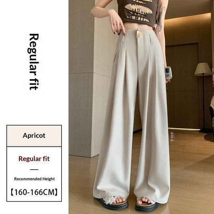 Women's Wide-leg Pants High-waisted Draped Loose Slim-fit Casual Straight