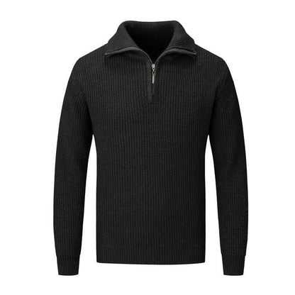 Polo Collar Men's Half Turtleneck Sweater