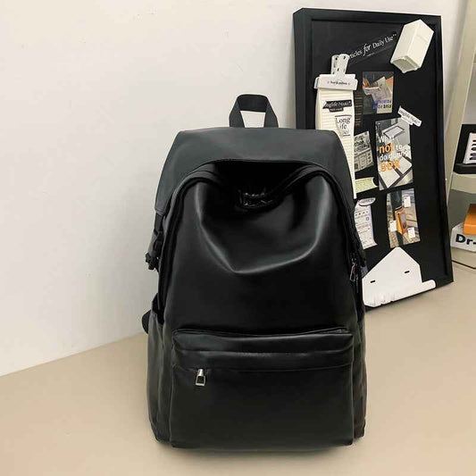 Travel Out Large Capacity PU Leather Men's Backpack