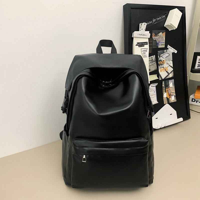 Travel Out Large Capacity PU Leather Men's Backpack