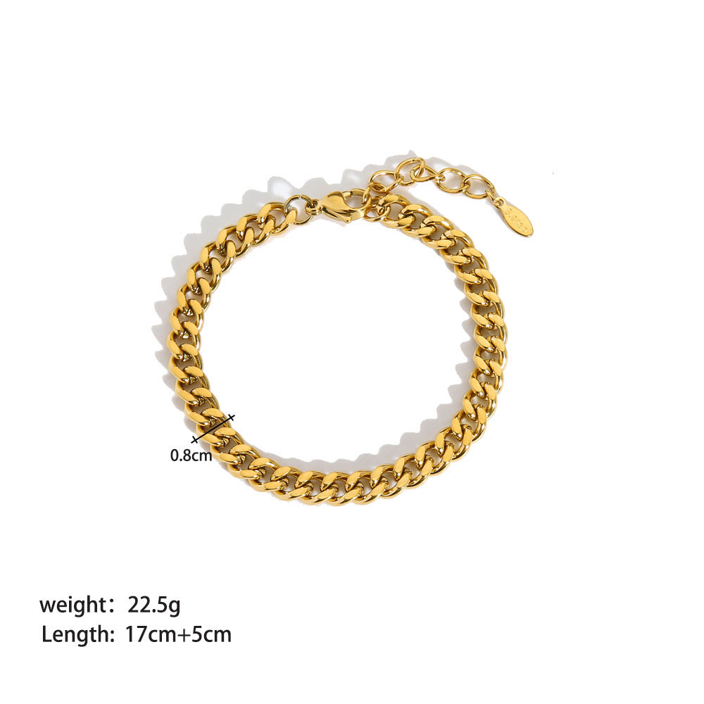 Women's Stainless Steel Bracelet - Elegant Ornament Design
