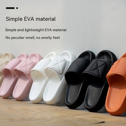 Poop Feeling Velcro Platform Female Summer Couple Bathroom Home Bath Eva Slippers - DropOnline.co