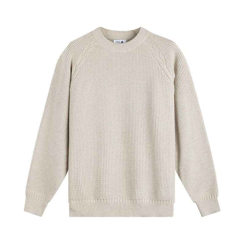 Men's Round Neck Sweater With A Light Luxury And High-end Casual Feel