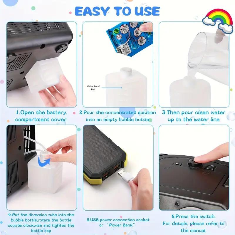 New Automatic Bubble Machine With Upgraded Bubble Blower, Suitable For Children, Indoor And Outdoor Birthday Parties, Bubble Wands, Bubble Guns, Automatic Bubble Guns, Flower Bubble Machine.