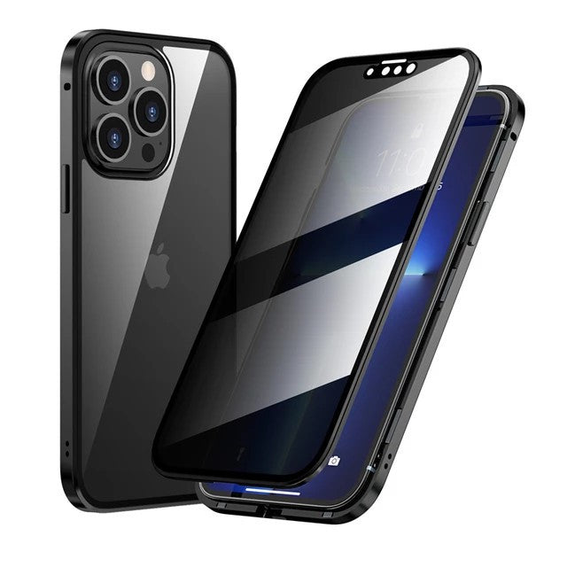 Anti-Spy Double-Sided Glass iPhone Case - Privacy Protection with Magnetic Design