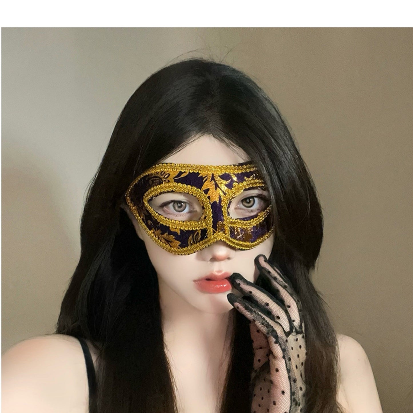 Halloween Half Face Mask - Werewolf White Design