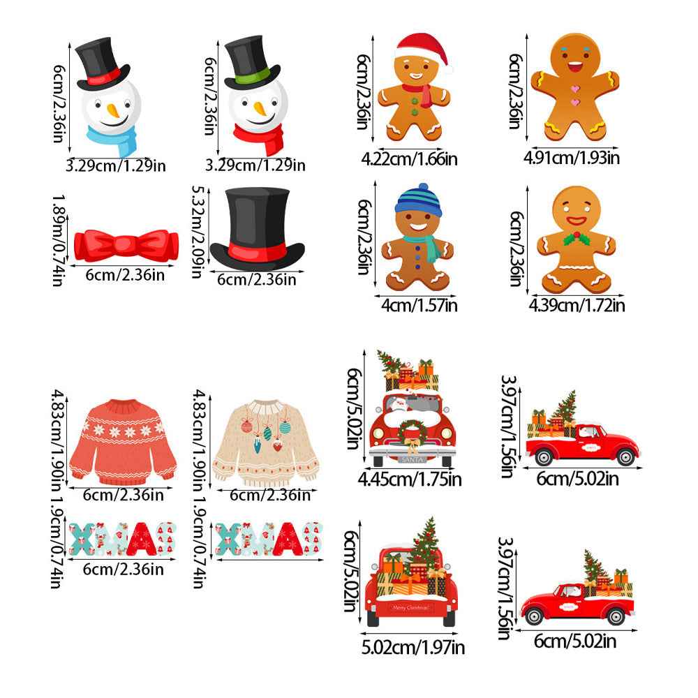 2 Pack Christmas Banner Paper Sign Garland - Gingerbread Man Snowman Bunting - DropOnline.co