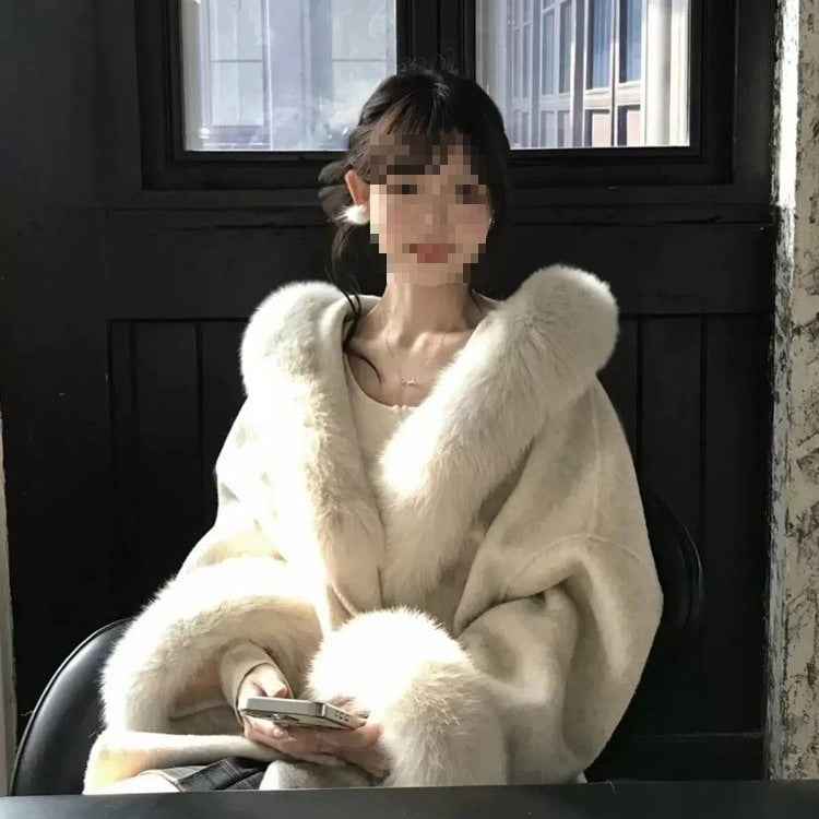 Temperament Noble Fox Fur Collar Coat