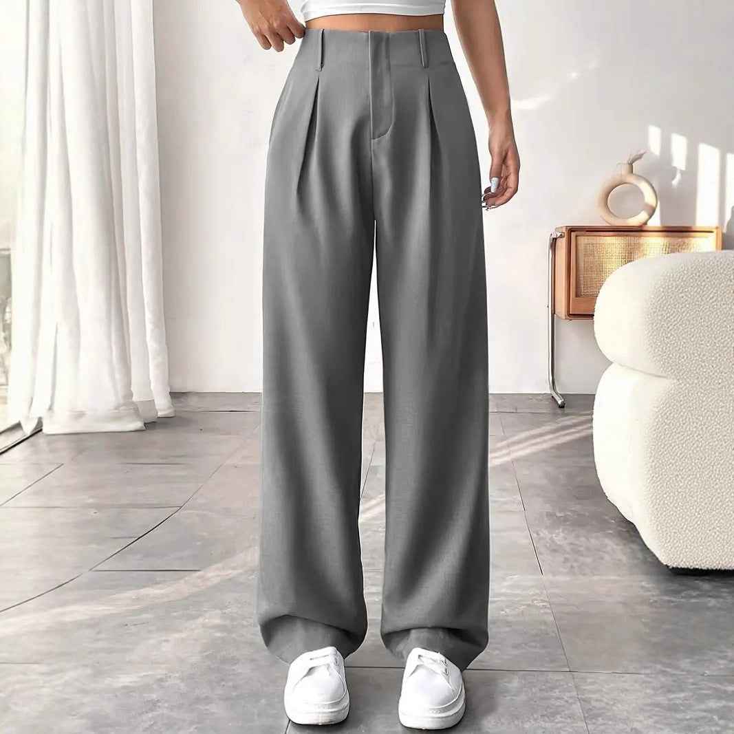 Ladies' High-waisted Slim-fit Suit Pants Wide-leg Floor-dragging Pants