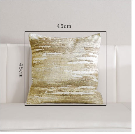 Light Luxury Sofa Cushion Living Room Nordic Velvet Printing Pillow Simple Modern Model Room Pillow Pillowcase