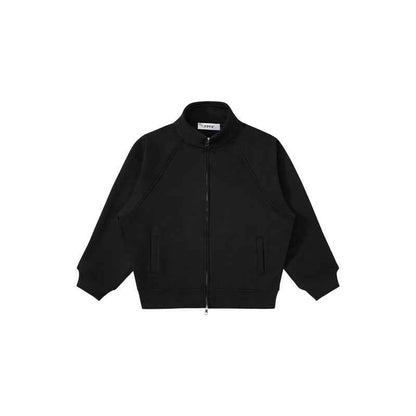 Men's American-style Stand Collar Gray With Zipper Sweatshirt Jacket