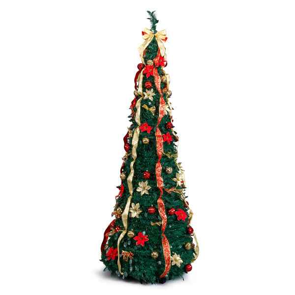 7 FT Fully Decorated Pre-lit Christmas Tree - Pop Up with 200 Lights Remote Control - DropOnline.co