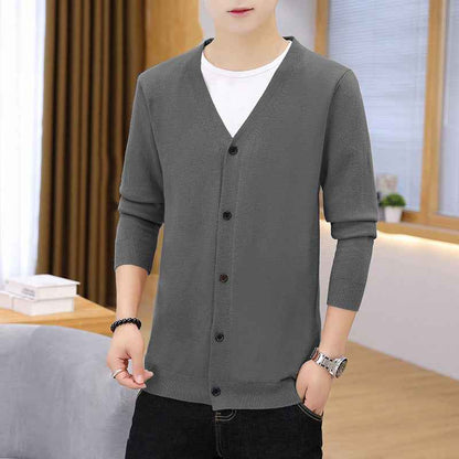 Men's Thick Slim Casual Cardigan Knit Jacket