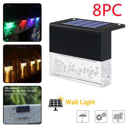 Waterproof New RGB LED Solar Light Step Fence Light - DropOnline.co
