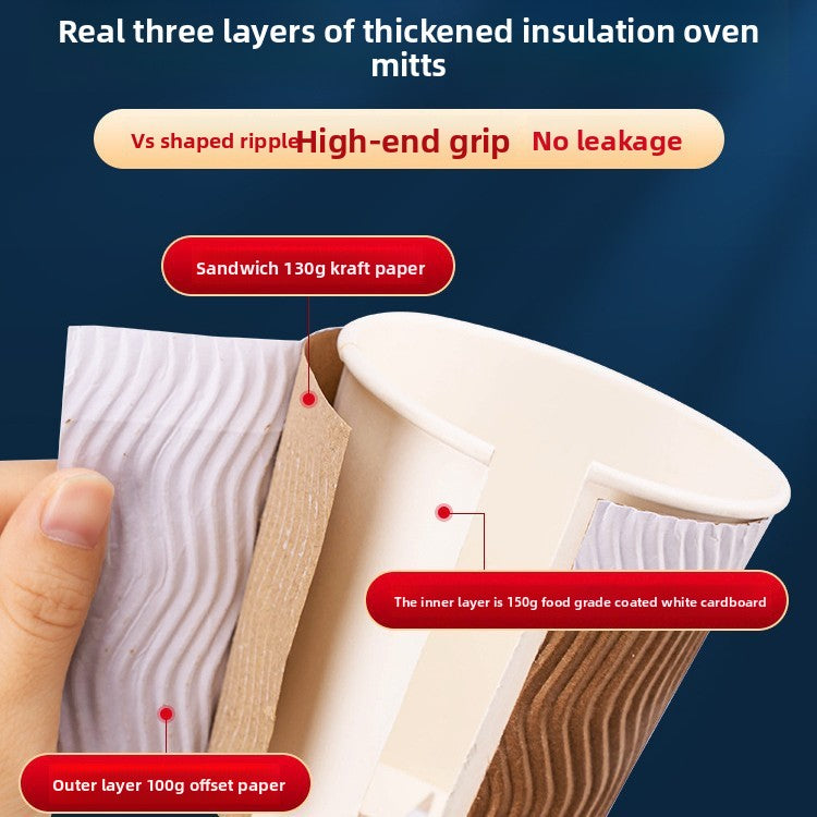 Three-Layer Corrugated Paper Cups - Premium Insulated Hot Beverage Cups