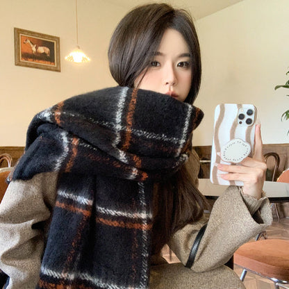 Fashion Scarf - Casual Plaid Printed Warm Neck Protection Scarf - DropOnline.co