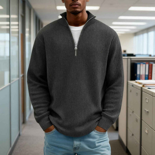 Men's Hoodie Waffle Knit Pullover