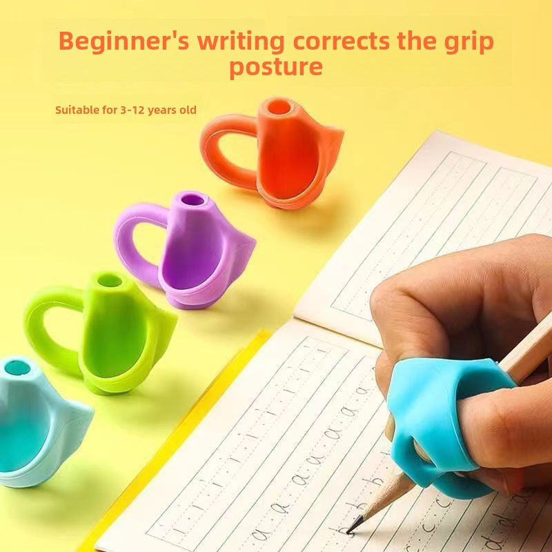 Three-Finger Pen Grip - Ergonomic Silicone Writing Aid for Kids & Students