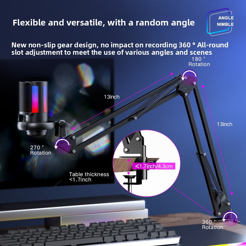 Gaming Microphone with Boom Arm - Professional Streaming Mic
