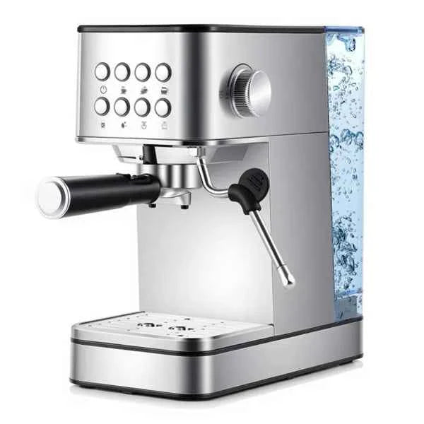 Professional Espresso Maker - 360° Steam Wand, Automatic Cup Warmer, Low-Noise Operation