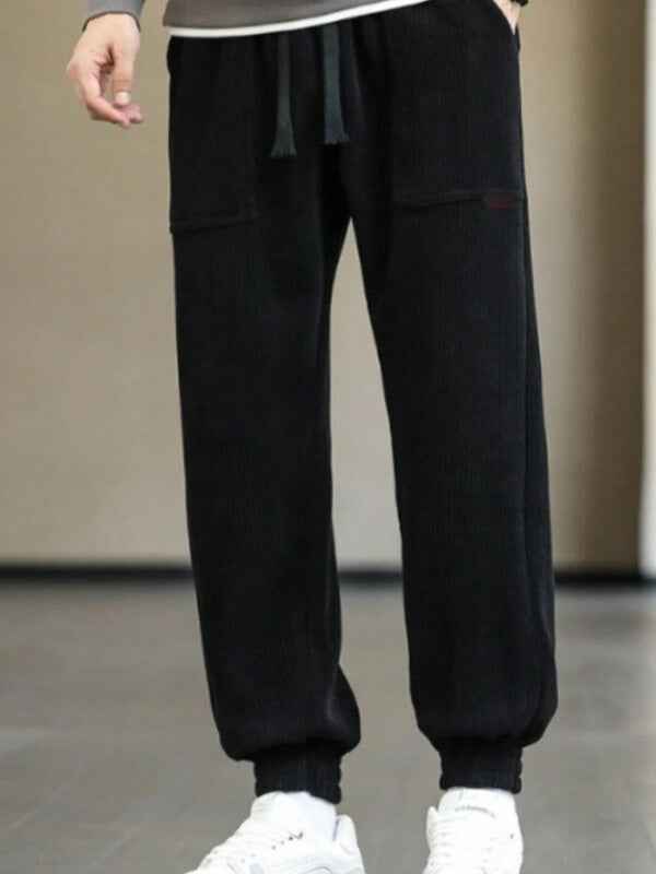 Men's Corduroy Casual Pants - Straight Leg Anti-Wrinkle Trousers