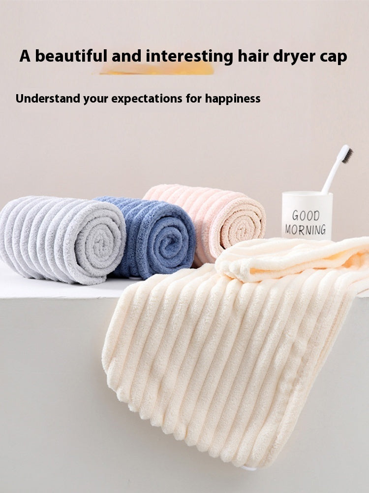Candy Velvet Hair-drying Cap Thick Absorbent Headscarf