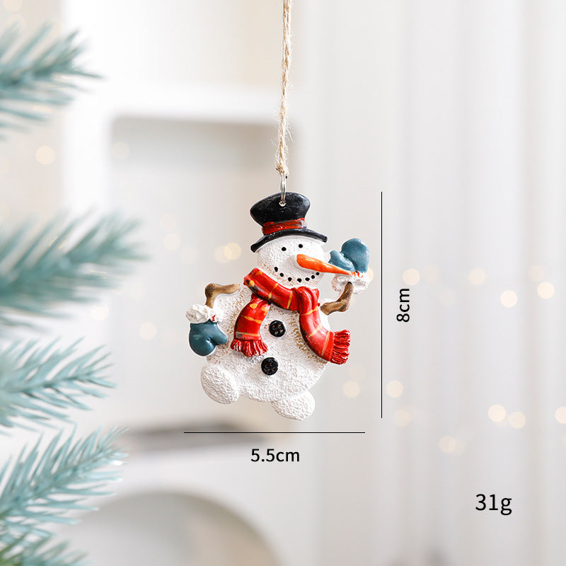 Christmas Resin Character Pendants - Santa Snowman Gingerbread Man Ornaments
