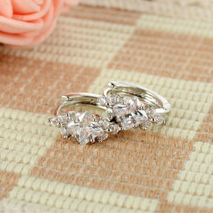 European And American Personalized Square Zircon Earrings - DropOnline.co