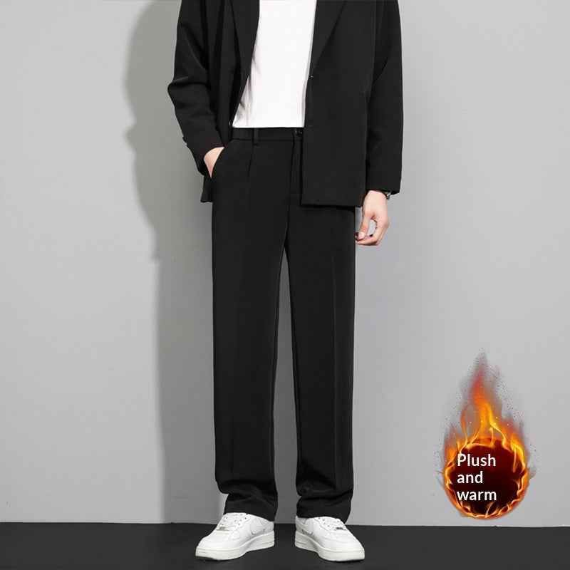 Autumn Casual Versatile Loose Fleece-lined Casual Pants For Men