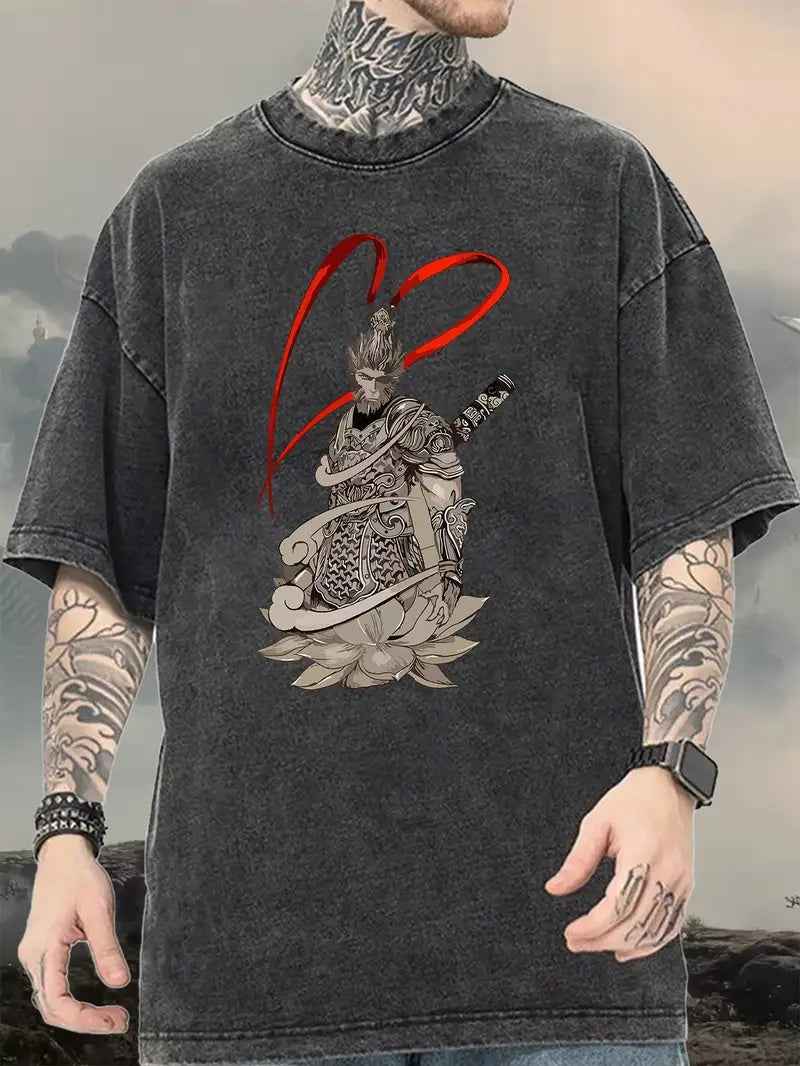 Men's Printed Short Sleeve Shirt - Casual Summer Button-Down