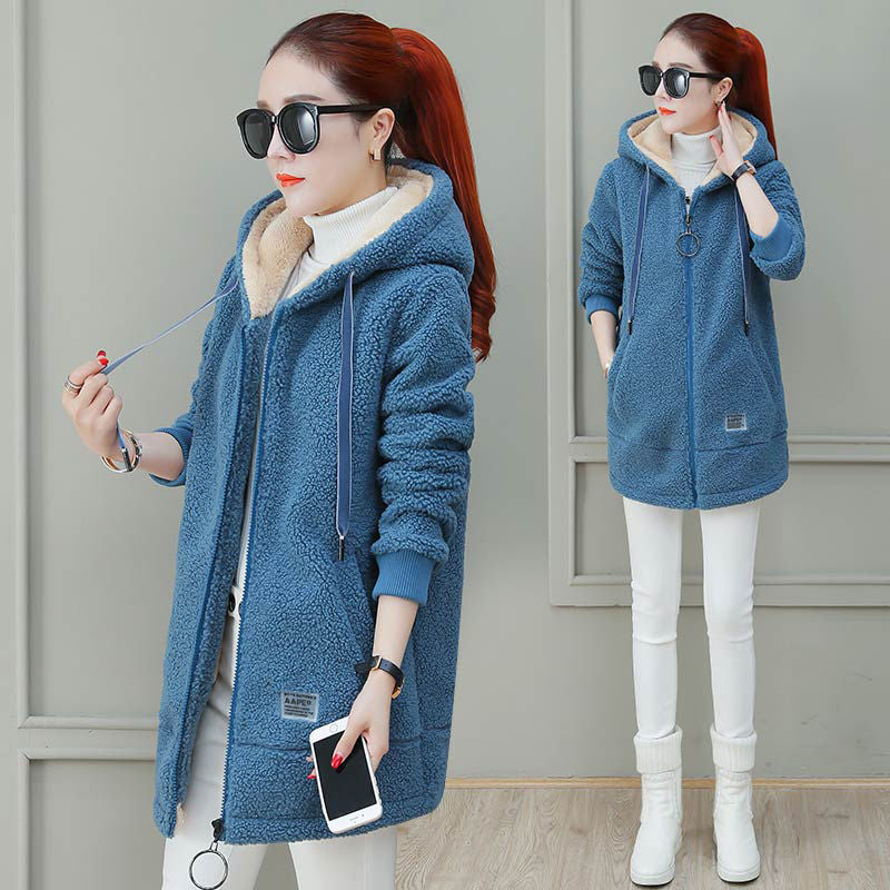 Thick-fabric padded women's hoodie