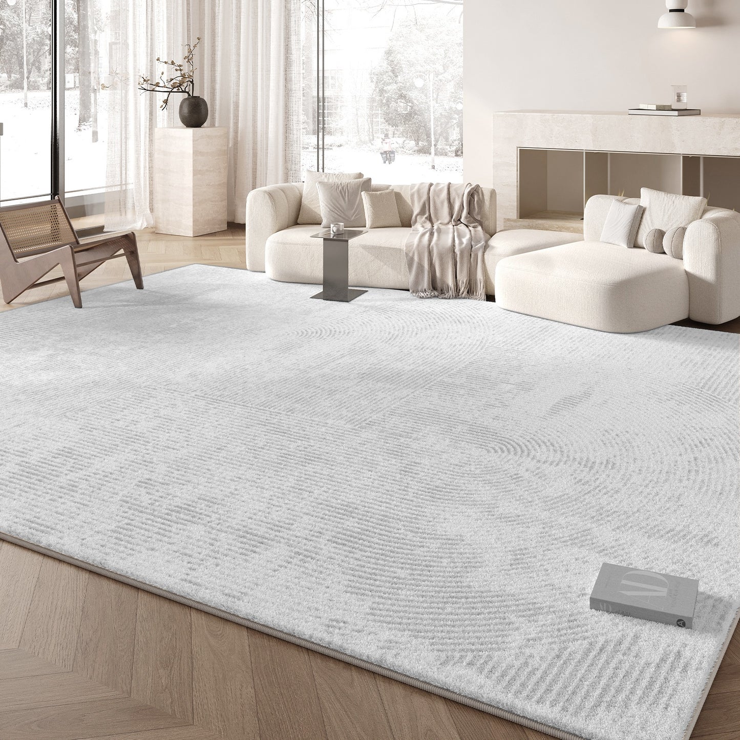 Luxury Cream Style Polyester Carpet - Cashmere-Soft Living Room Rug
